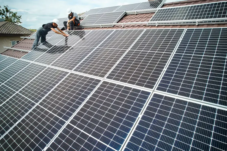 Solar panels installed on a residential rooftop